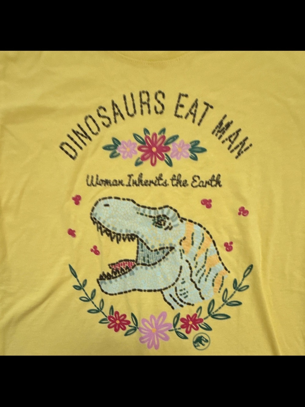 Jurassic World Dinosaurs Eat Man Women Inherit the Earth T-Rex Graphic Tee - Picture 5 of 5